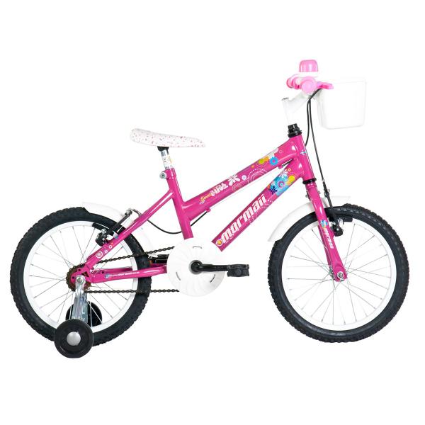 Bicicleta Infantil Sweet Girl Aro 16 Alumínio Rosa e Branco Mormaii