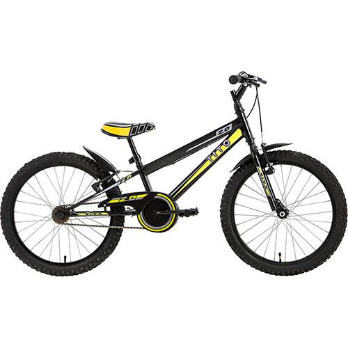 Bicicleta Infantil Tito Bike Mountain Bike Aro 20 - Preto e Amarelo