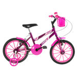 Bicicleta Infantil Ultra Bikes Aro 16 com Rodinhas Lilás e Rosa