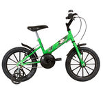 Bicicleta Infantil Ultra Bikes Aro 16 Verde Kw e Preta com Rodinhas
