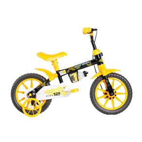 Bicicleta Kids Aro 12 Preto/Amarelo - Mormaii - Preto-Amarelo - Masculino