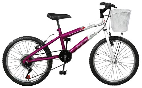 Bicicleta Master Bike Aro 20 Feminina Serena Plus 7 Marchas Violeta e Branco