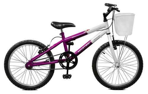 Bicicleta Master Bike Aro 20 Feminina Serena Violeta e Branco