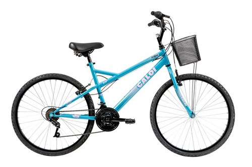 Bicicleta Mobilidade Caloi Ventura Aro 26 - com Cesto Freio V-Brake 21 Velocidades - Azul