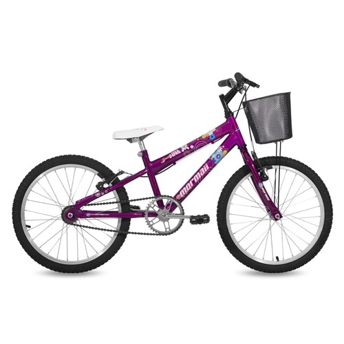 Bicicleta Mormaii Aro 20 em Alumínio Sweet Girl com Cesta - Violeta