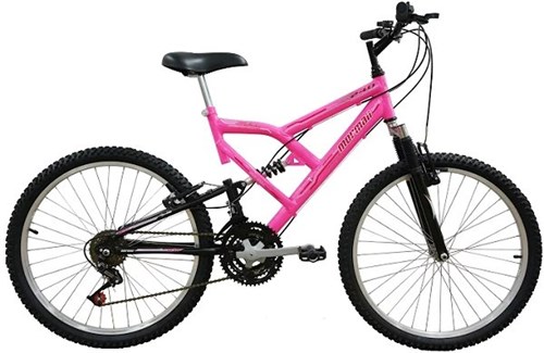 Bicicleta Mormaii Aro 24 Full FA240 18V Rosa Fluor/Preta- 2011873