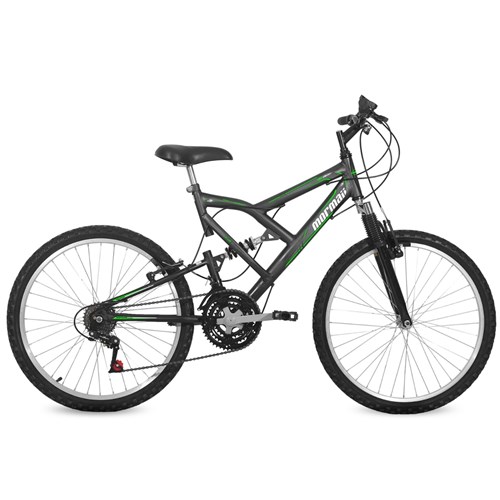 Bicicleta Mormaii Aro 24 Q17 Full Suspensão 21V Big Rider - Grafite