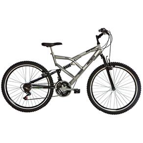 Bicicleta Mormaii Aro 26' Big Rider 2011725 com Full Suspension e 21 Marchas - Prata/Preta