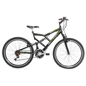 Bicicleta Mormaii Aro 26' Big Rider 2011726 com Full Suspension e 21 Marchas - Preto Fosco