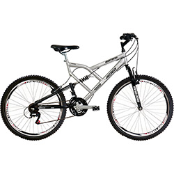 Bicicleta Mormaii Aro 26 Full Suspensão Big Rider 24 Marchas Prata