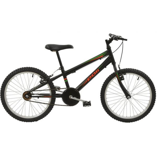 Bicicleta MTB Aro 20 Masculina VBrake Preta 1v - Polimet