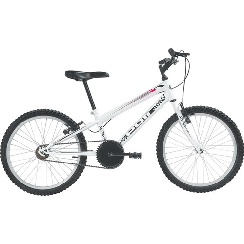 Bicicleta Mtb Aro 20 Monomarcha Masculina Branca 7136 Polimet