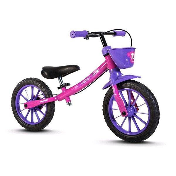 Bicicleta Nathor Balance Bike Equilíbrio Sem Pedal Feminina