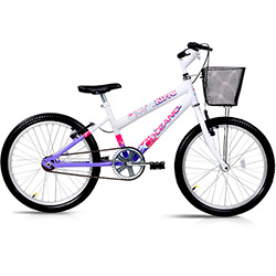 Bicicleta Oceano Kirra Feminino Aro 20 Branco e Lilás