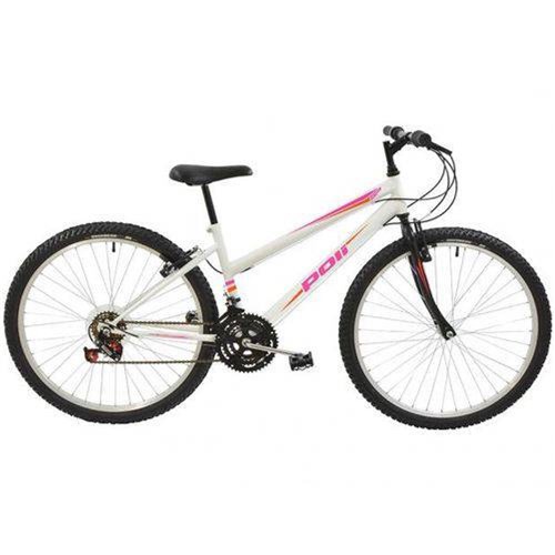 Bicicleta Polimet MTB Aro 24 Feminina Branca