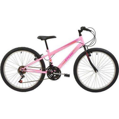 Bicicleta Polimet Mtb Aro 24 Feminina Rosa