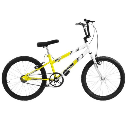 Bicicleta Rebaixada Aro 20 Amarelo e Branco Ultra Bikes