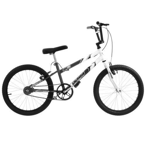 Bicicleta Rebaixada Aro 20 Cinza Fosco e Branco Ultra Bikes