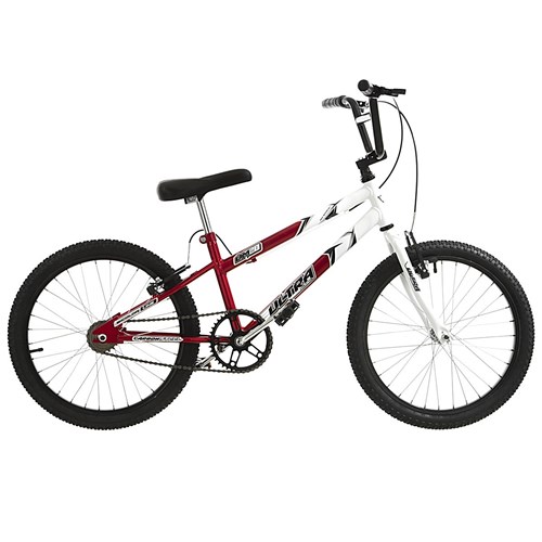 Bicicleta Rebaixada Vermelha e Branca Aro 20 Pro Tork Ultra