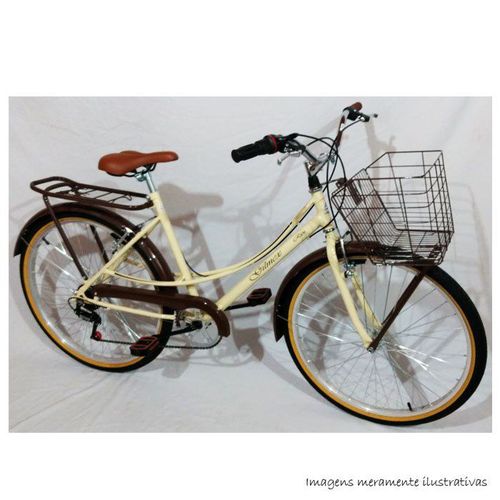 Bicicleta Retro Aro 20 Bege e Marrom