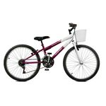 Bicicleta Serena Plus Aro 24 Violeta com Branco Feminina - Master Bike