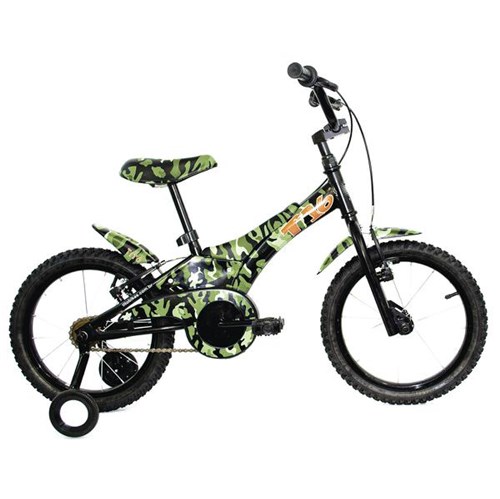 Bicicleta T16 Infantil Camuflada Verde Vbrake Tito Bikes