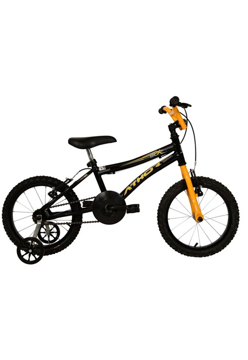 Bicicleta Top Aro 16 Masculina Atx Preta e Amarela Athor Bike