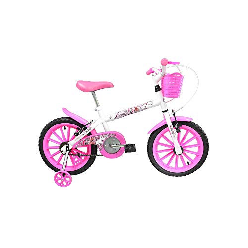 Bicicleta Track Bikes Infantil Aro 16 Branco/Rosa