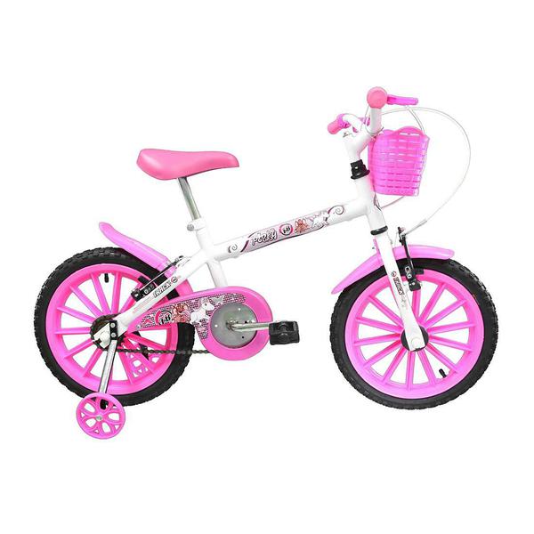 Bicicleta Track & Bikes Pinky Aro 16 Branco e Rosa - Track e Bikes