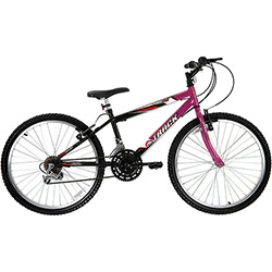 Bicicleta Track & Bikes Unissex Axess 18-V Aro 24 Magenta Preta
