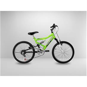 Bicicleta Verde Aro 20 Status Full Suspension 6V