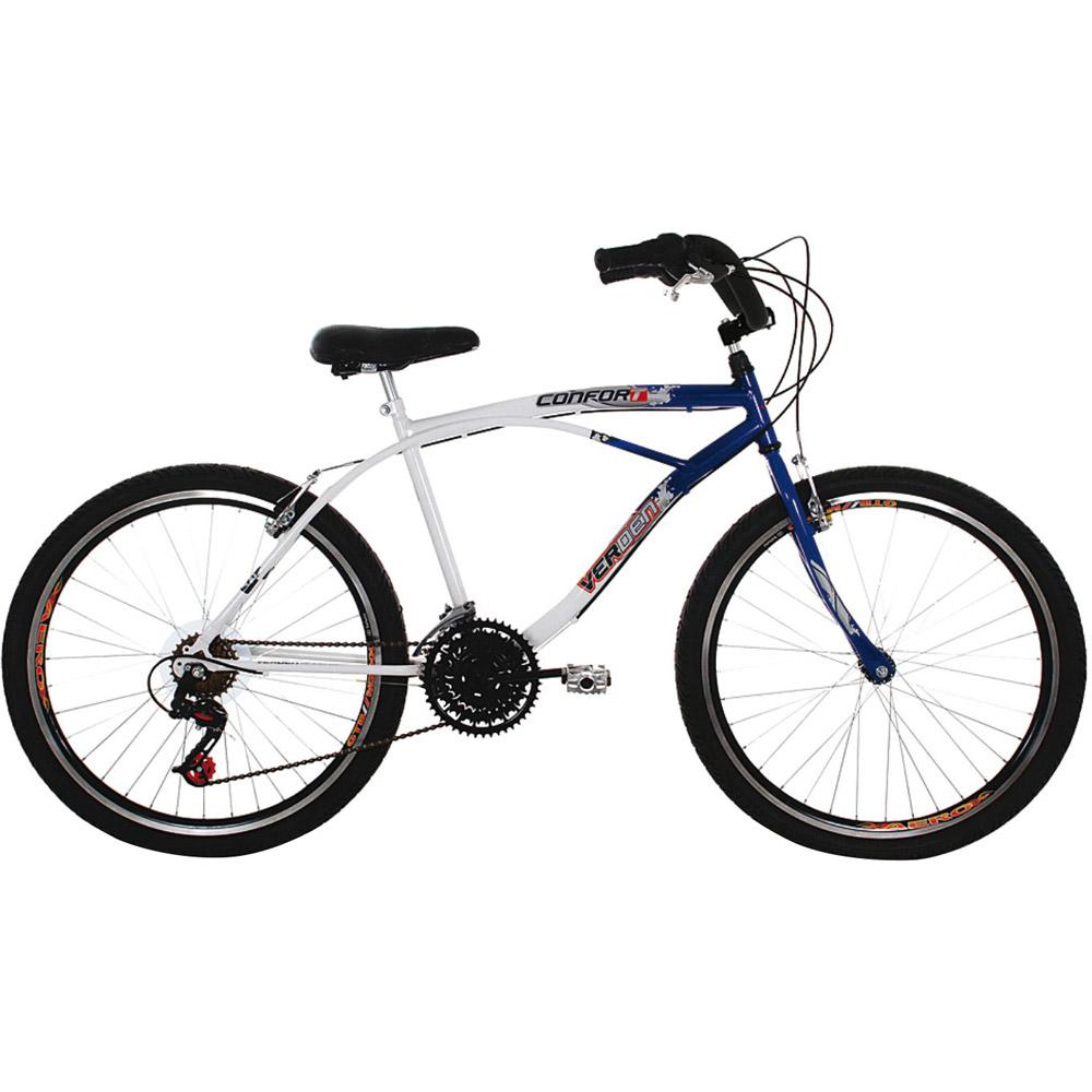 Bicicleta Verden Confort Aro 26 21V Azul e Branca