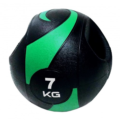 Bola de Peso Medicine Ball com Pegada 7Kg Ls3007a/7 Liveup - Preto/Verde