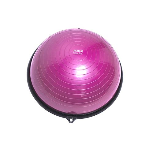 Bosu Ball Antiderrapante com Bomba e Extensor Rosa/Preta Cau2 - Acte