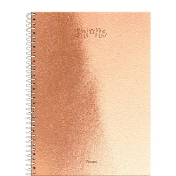 Caderno Shine - Dourado - 160 Folhas - Foroni
