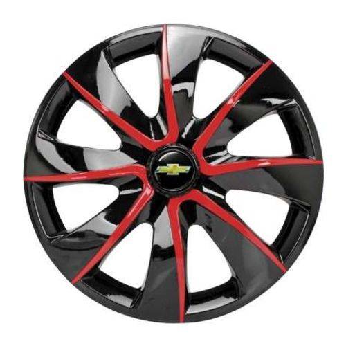 Calota Aro 13 Black Red Gm Celta Corsa Prisma Classic