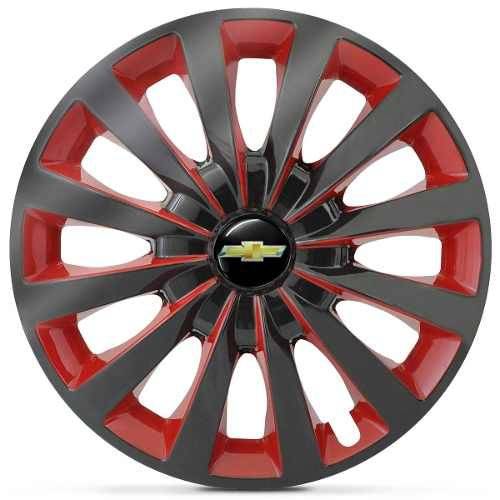 Calota Aro 13 Black Red Gm Celta Corsa Prisma