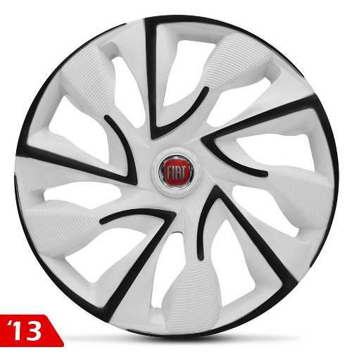 Calota Aro 13 Ds4 White Black Fiat Palio 08 09 10 Uno 06 07