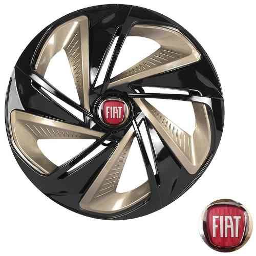 Calota Aro 14 Esportiva Dourada Fiat Emblema Original