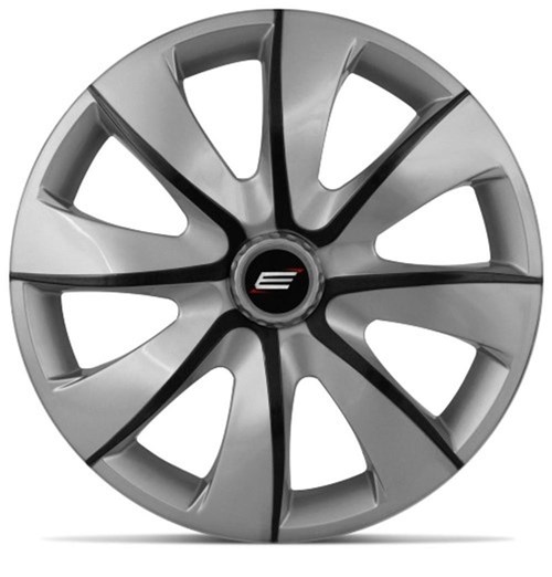 Calota Aro 13 Esportiva Tuning Prime Prata com Grafite - 4 Peças