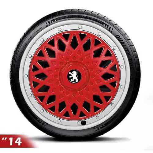 Calota Aro 14 Bbs Esportiva Red Peugeot 206 207 307