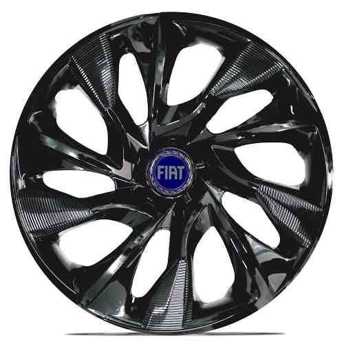 Calota Aro 14 Ds4 Esportiva Black Fiat Palio Uno Idea Strada