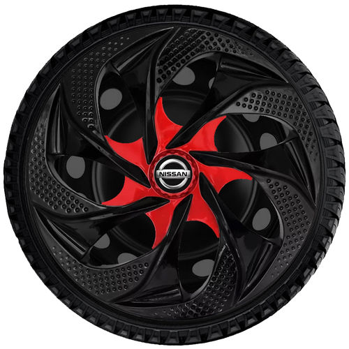 Calota Aro 14 Esportiva Nissan March 12 13 2014 15 Black Red