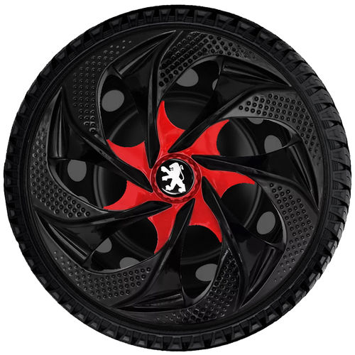 Calota Aro 14 Esportiva Peugeot 206 207 307 Hoogar Black Red