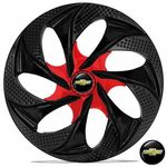 Calota Aro 14 Esportiva Prisma Onix 2014 15 Corsa Black Red