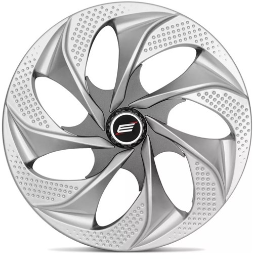 Calota Aro 14 Esportiva Universal Silver Graphite - 4 Peças