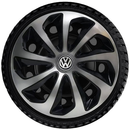 Calota Aro 14 Esportiva Velox Silver Black Vw Gol Saveiro G5