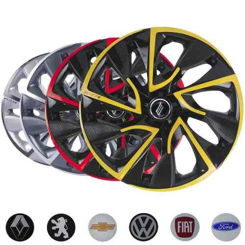 Calota Aro 14 Tuning Ds4 Silver Cup Sport Yellow Red Cup