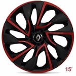 Calota Aro 15 Black Red Ds4 Renault Clio Sandero Logan Kango