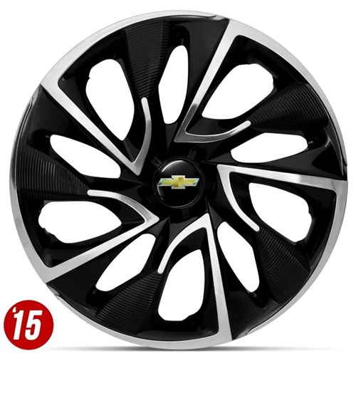 Calota Aro 15 Ds4 Esport Black Chrome Onix Corsa Prisma